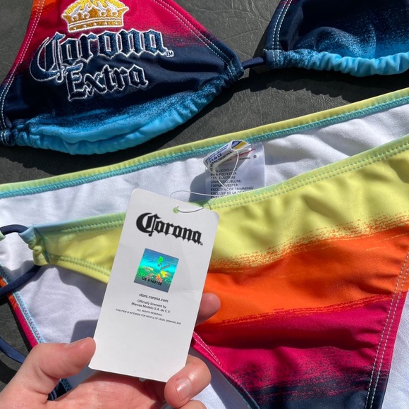 vintage 2000s corona rainbow bikini set - Picture 4 of 7